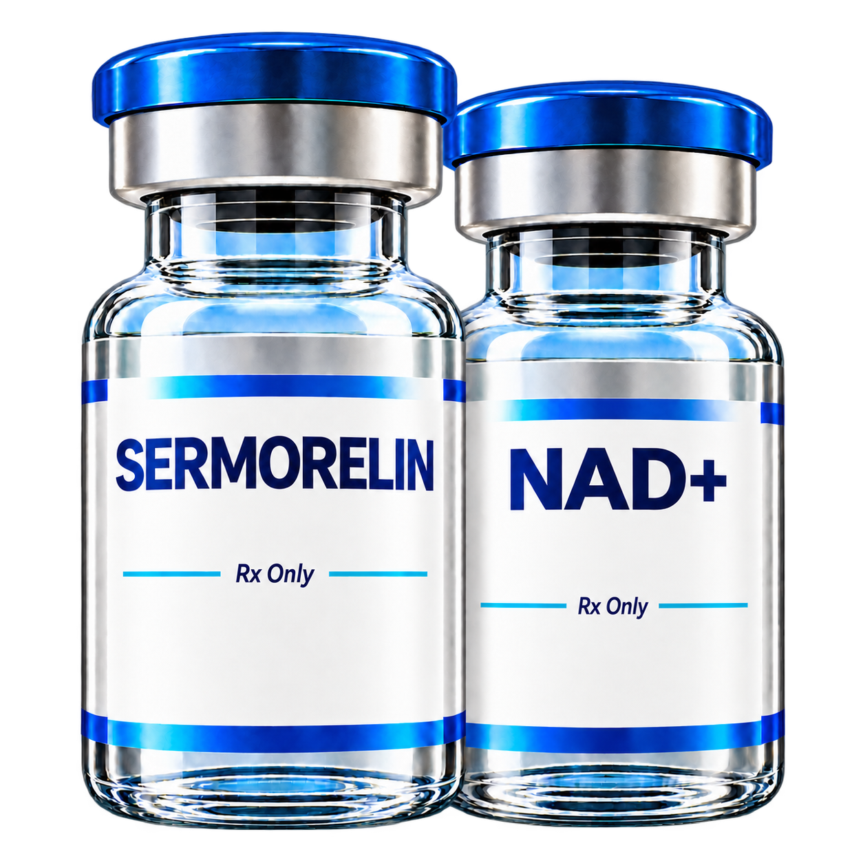 Sermorelin and NAD+ treatment vials